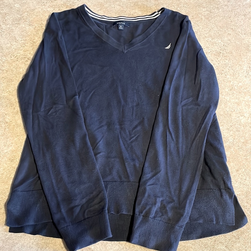 Navy Blue V-neck Sweater